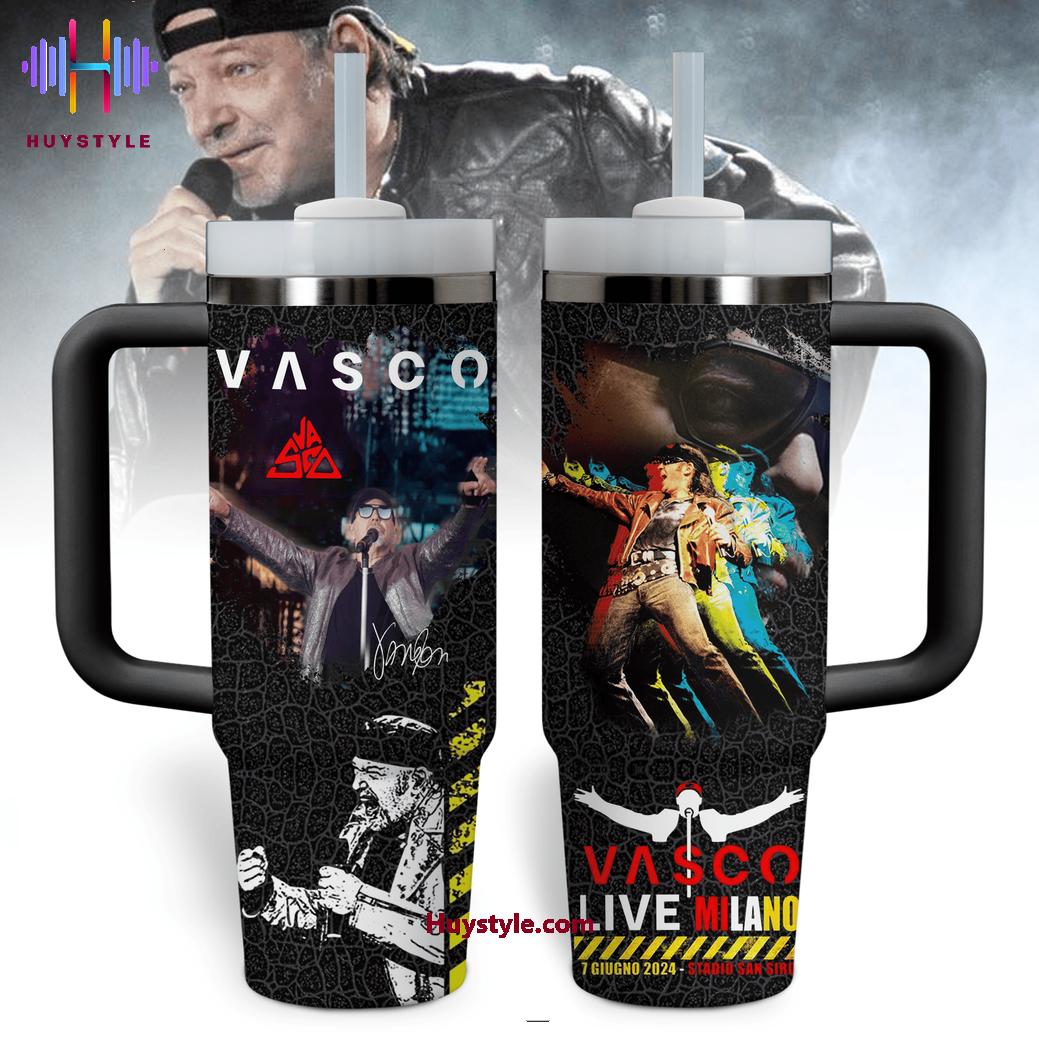 Vasco Rossi Music Custom Stanley Quencher 40oz Stainless Steel Tumbler With Handle