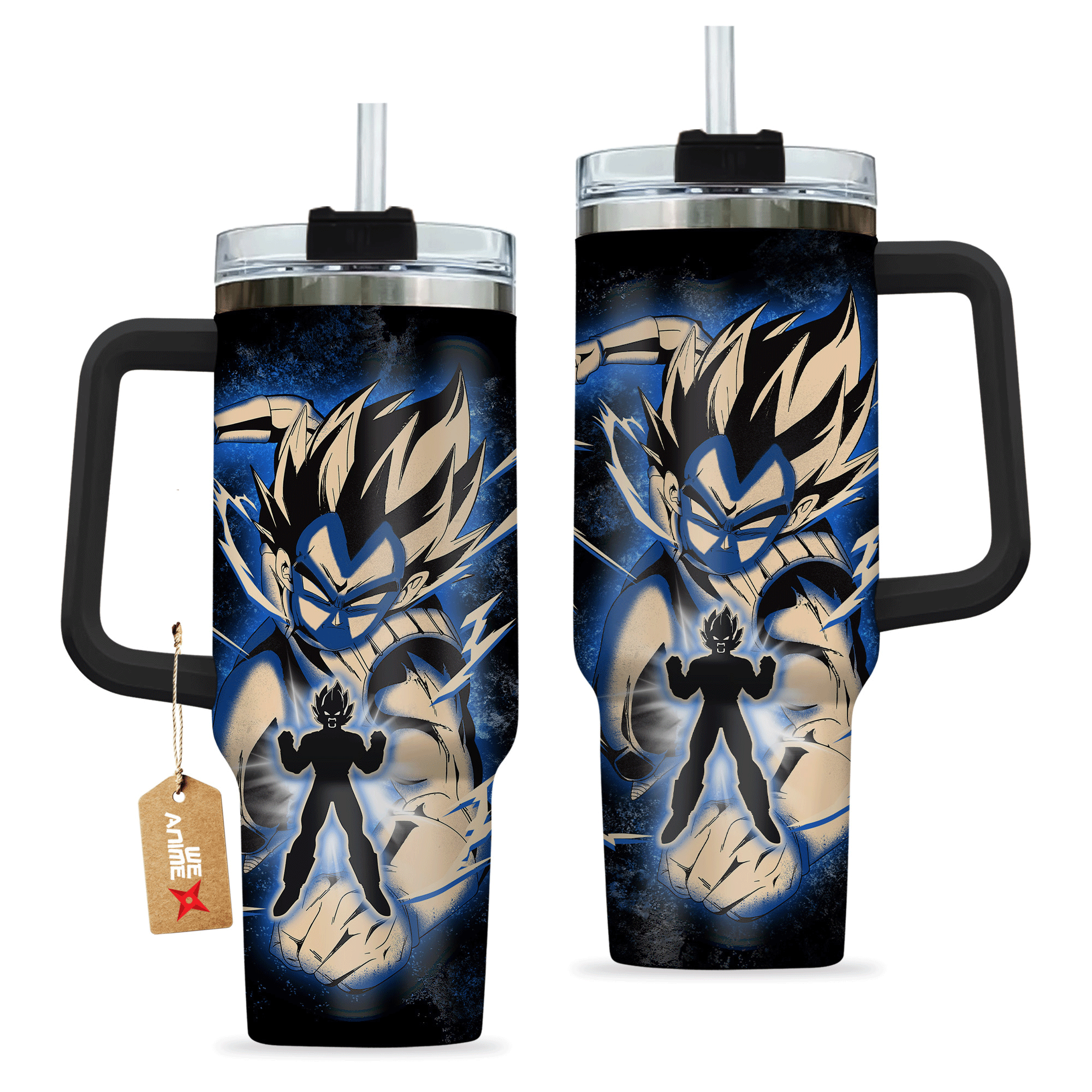 Vegeta Dragon Ball Anime Custom Stanley Quencher 40oz Stainless Steel Tumbler With Handle