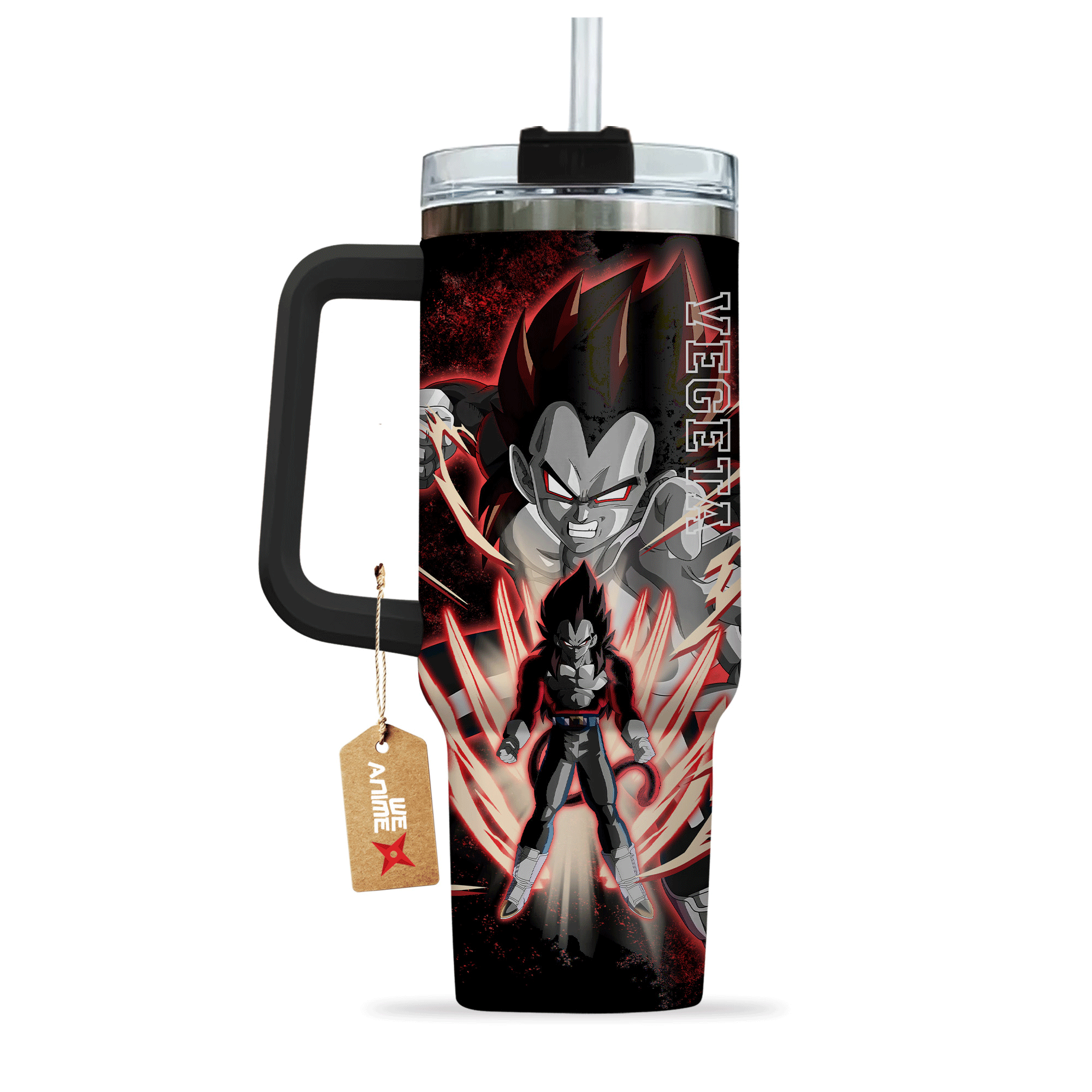 Vegeta Super Saiyan 4 Dragon Ball Anime Custom Stanley Quencher 40oz Stainless Steel Tumbler With Handle