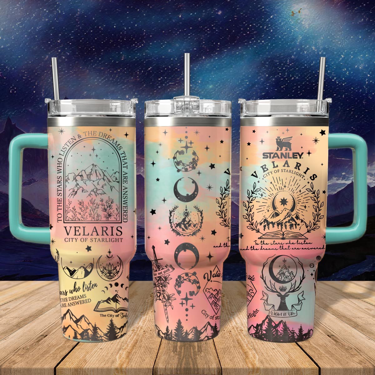 Velaris City Of Starlight Movies Custom Stanley Quencher 40oz Stainless Steel Tumbler With Handle
