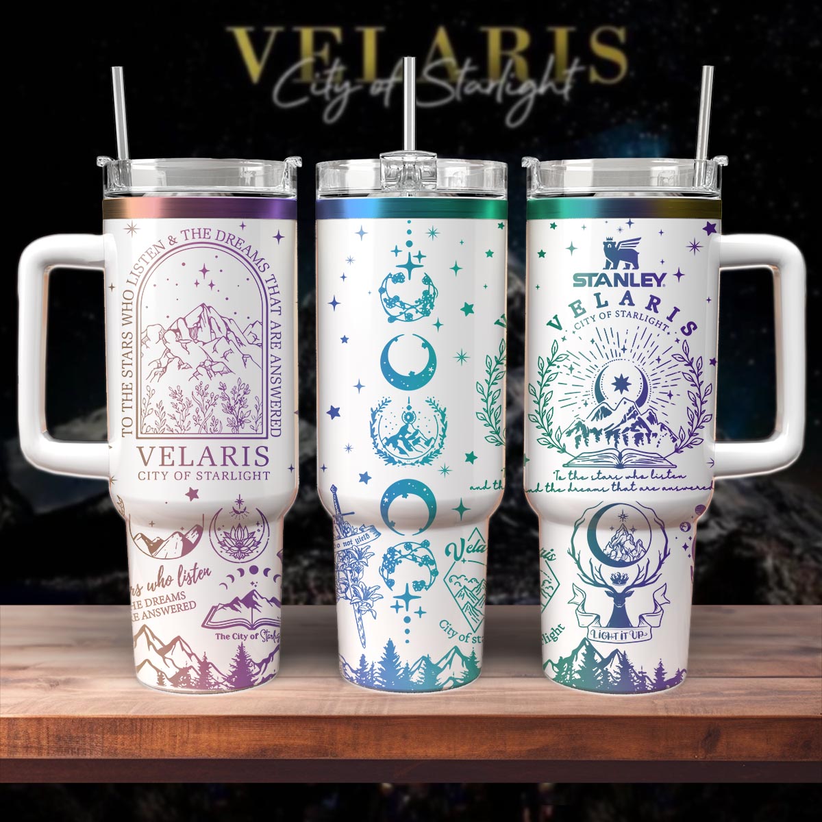 Velaris City Of Starlight Movies Custom Stanley Quencher 40oz Stainless Steel Tumbler With Handle