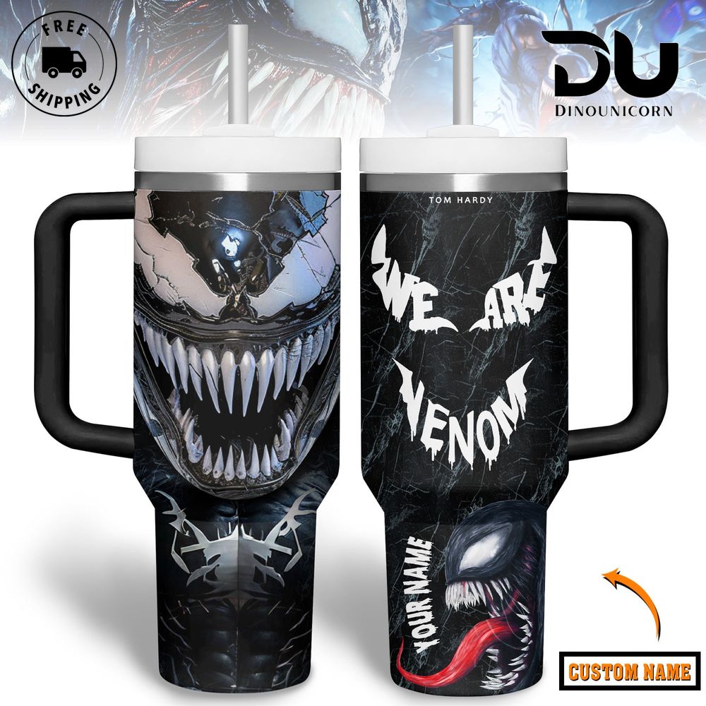 Venom Movies Custom Stanley Quencher 40oz Stainless Steel Tumbler With Handle