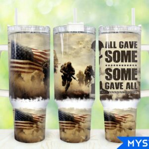 Veteran Custom Stanley Quencher 40oz Stainless Steel Tumbler With Handle