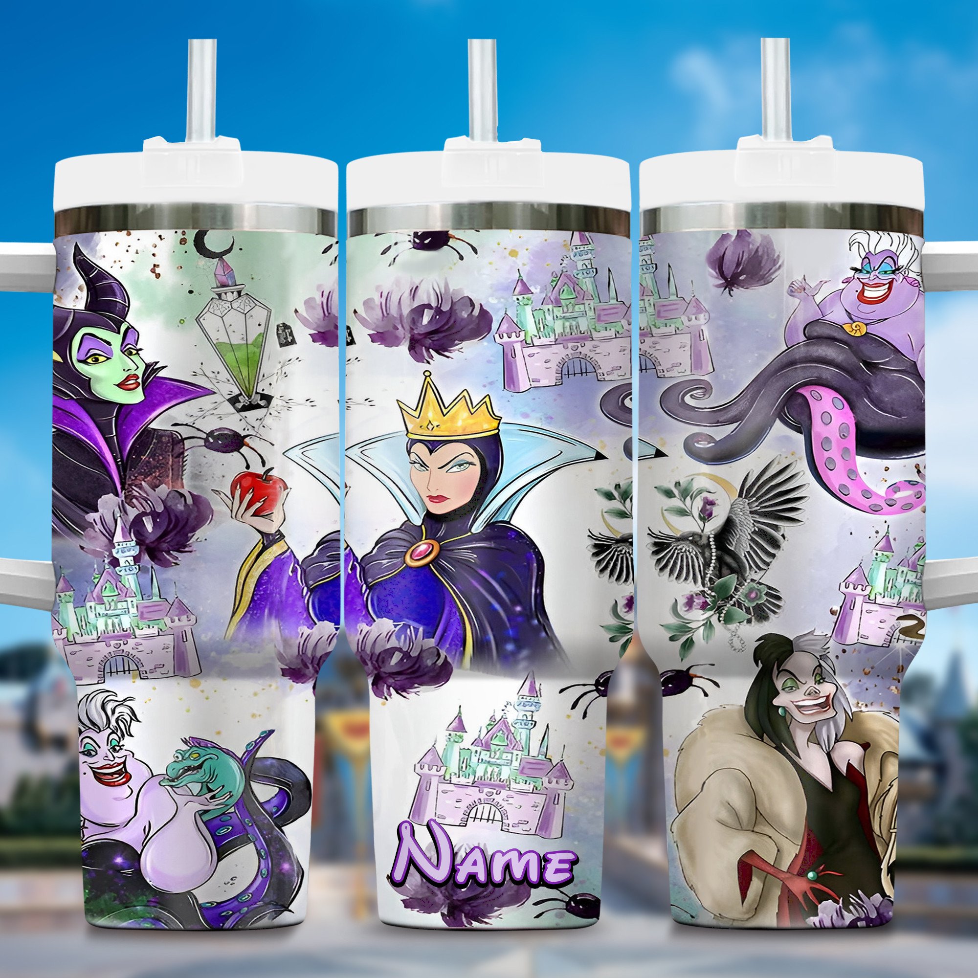 Villains Cartoon Custom Stanley Quencher 40oz Stainless Steel Tumbler With Handle