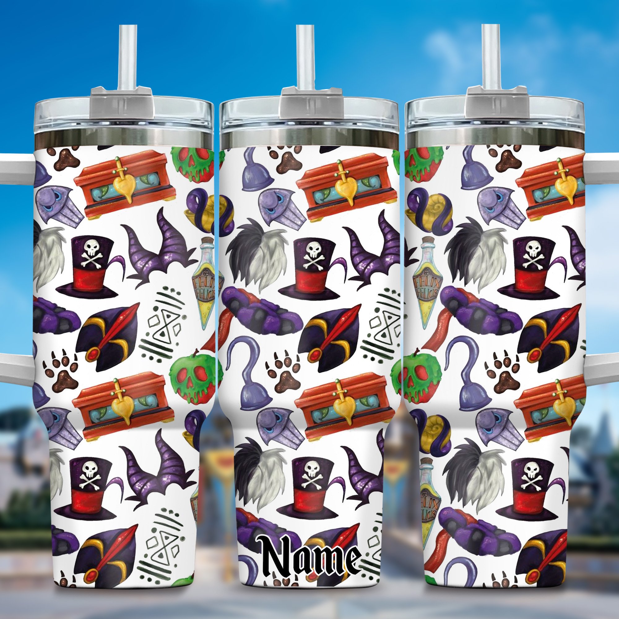 Villains Movies Custom Stanley Quencher 40oz Stainless Steel Tumbler With Handle