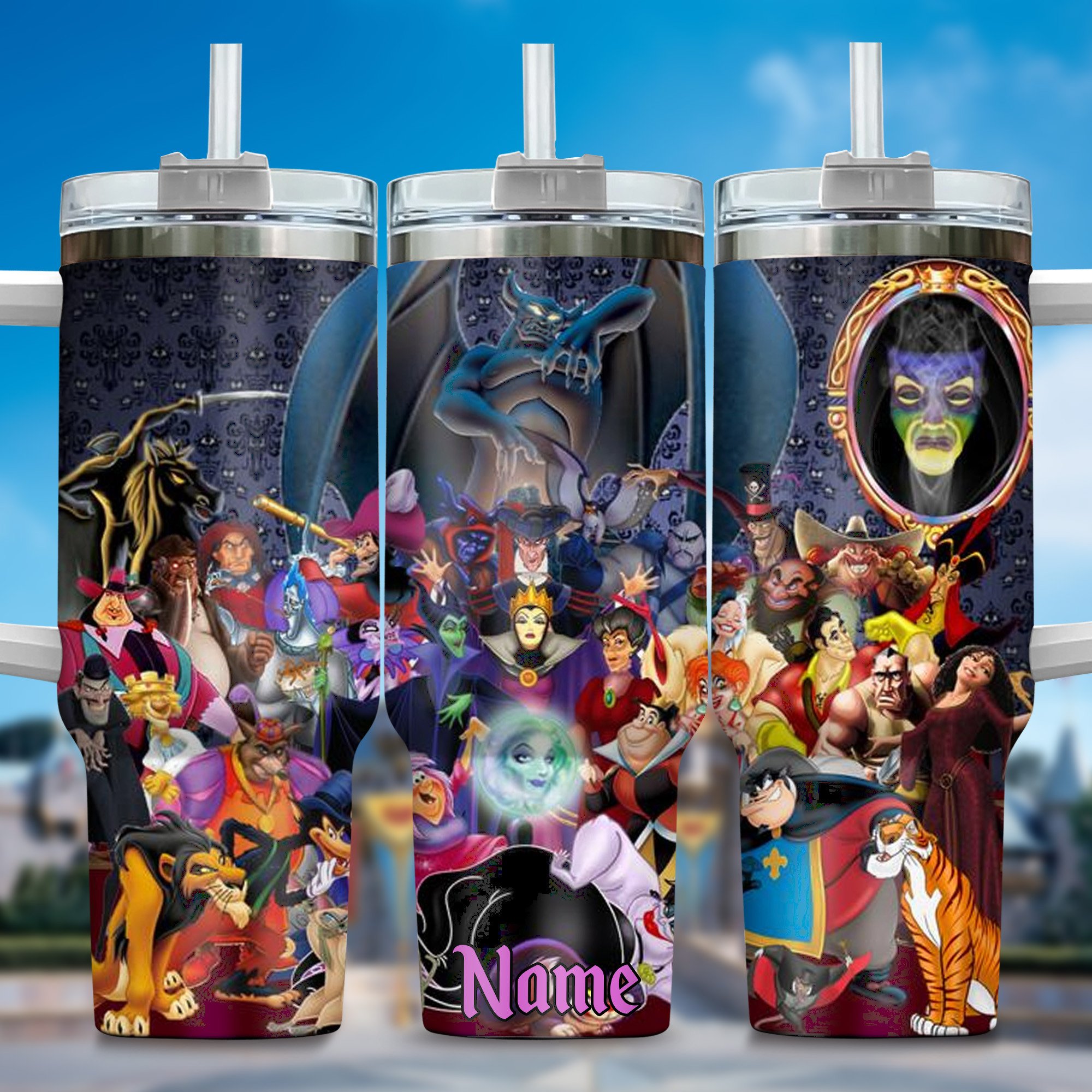 Villains Movies Custom Stanley Quencher 40oz Stainless Steel Tumbler With Handle