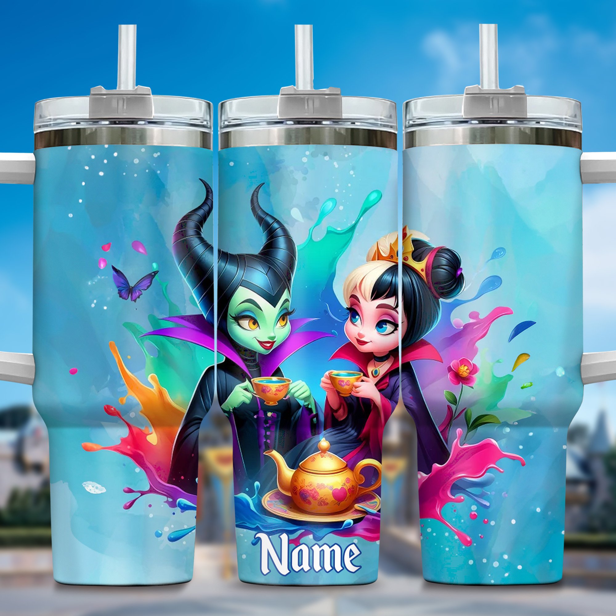 Villains Movies Custom Stanley Quencher 40oz Stainless Steel Tumbler With Handle