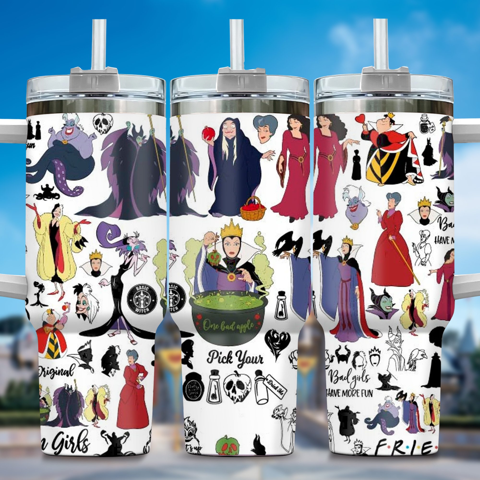 Villains Movies Custom Stanley Quencher 40oz Stainless Steel Tumbler With Handle