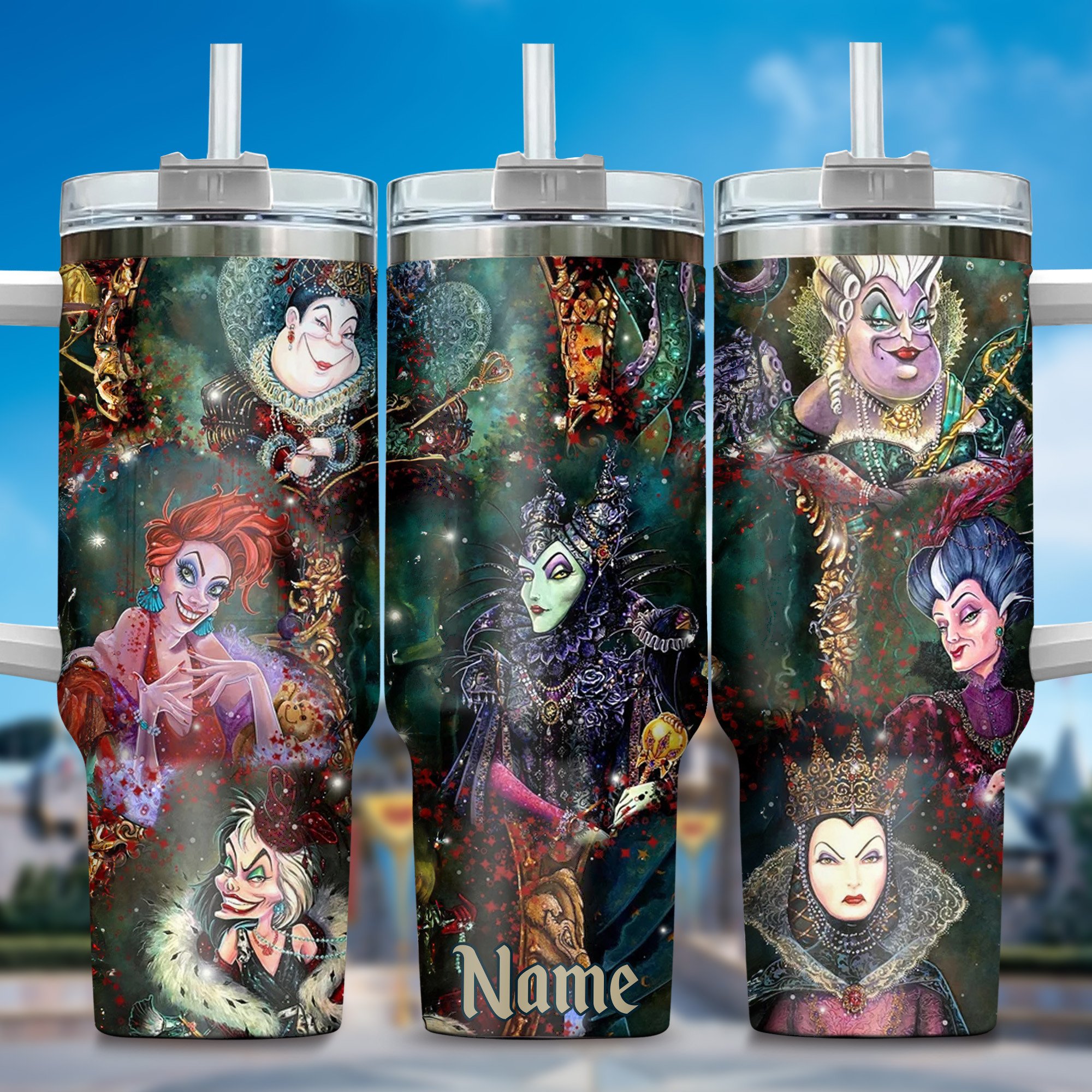 Villains Movies Custom Stanley Quencher 40oz Stainless Steel Tumbler With Handle