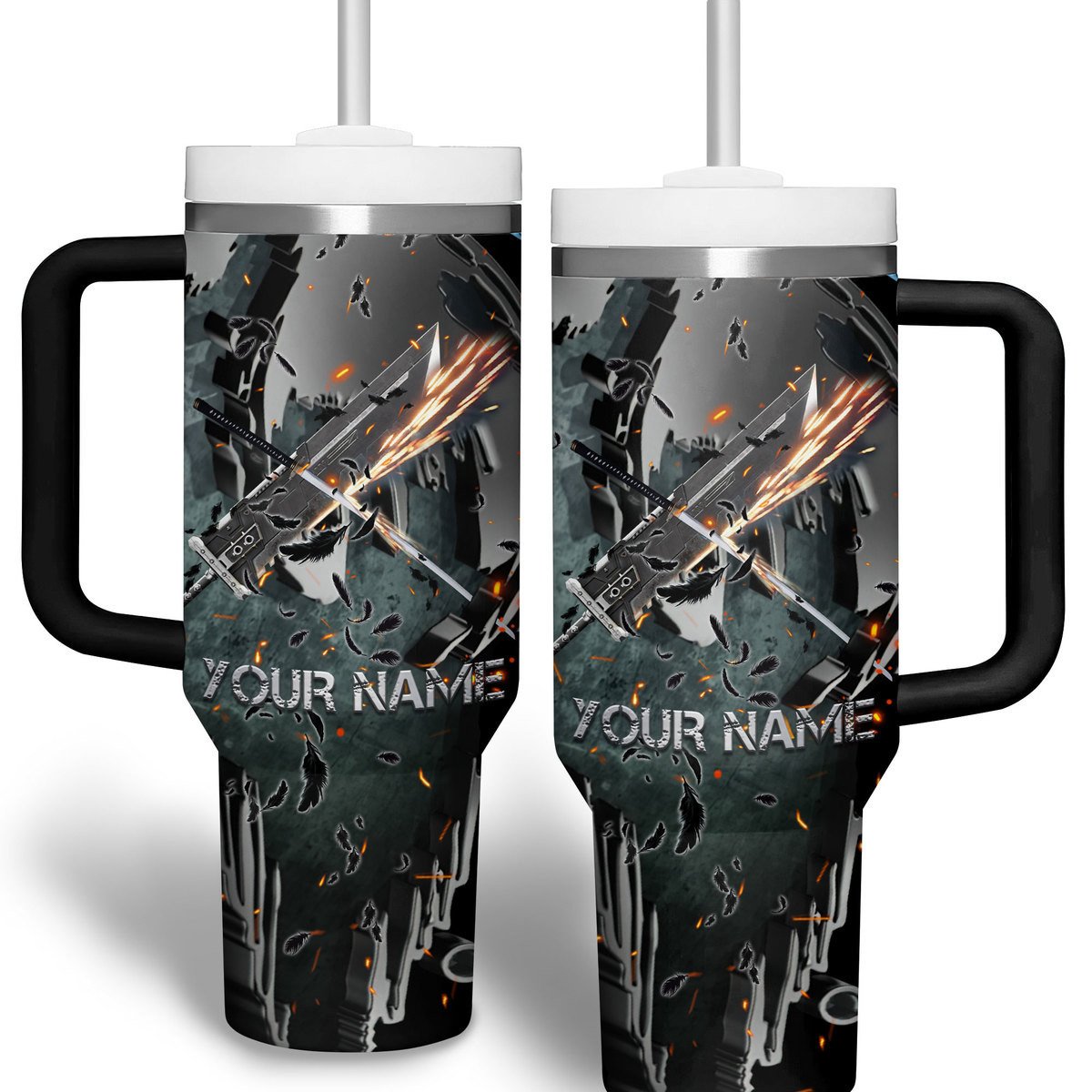 Vincent Valentine Games Custom Stanley Quencher 40oz Stainless Steel Tumbler With Handle