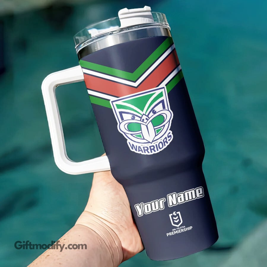 Warriors NRL Custom Stanley Quencher 40oz Stainless Steel Tumbler With Handle