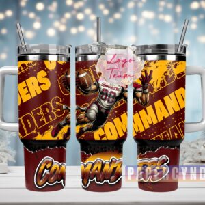 Washington Commanders Custom Stanley Quencher 40oz Stainless Steel Tumbler With Handle