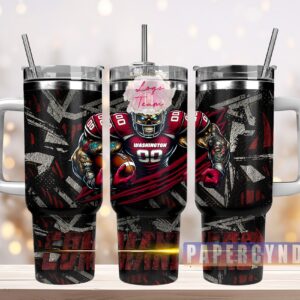 Washington Commanders Custom Stanley Quencher 40oz Stainless Steel Tumbler With Handle