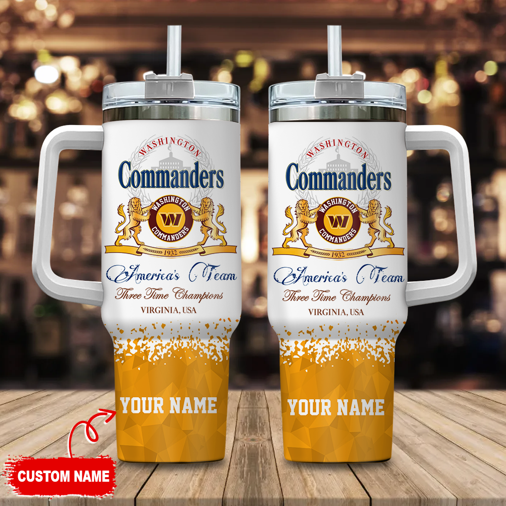Washington Commanders NFL Champions Modelo Custom Stanley Quencher 40oz Stainless Steel Tumbler With Handle