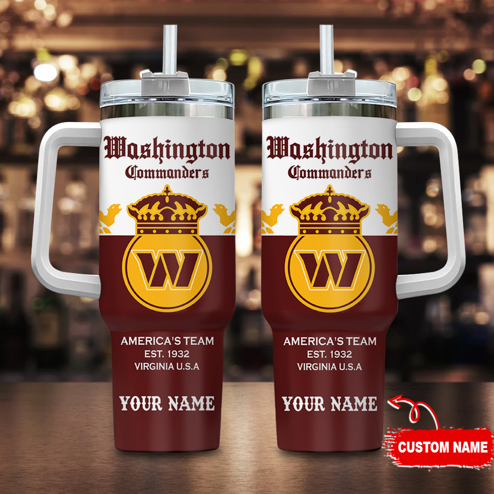 Washington Commanders NFL Corona Extra Custom Stanley Quencher 40oz Stainless Steel Tumbler With Handle