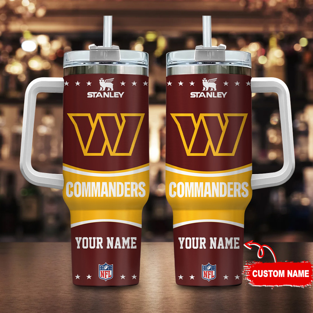 Washington Commanders NFL Custom Stanley Quencher 40oz Stainless Steel Tumbler With Handle