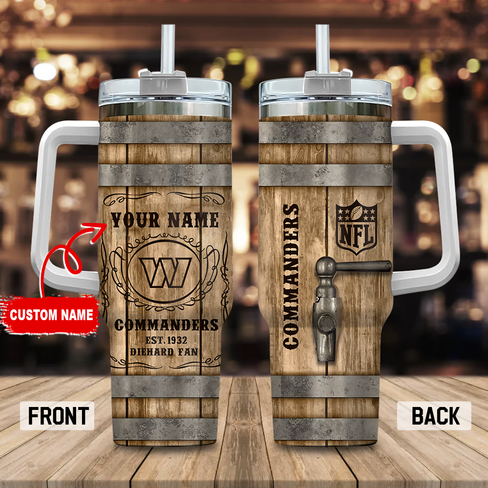Washington Commanders NFL Custom Stanley Quencher 40oz Stainless Steel Tumbler With Handle