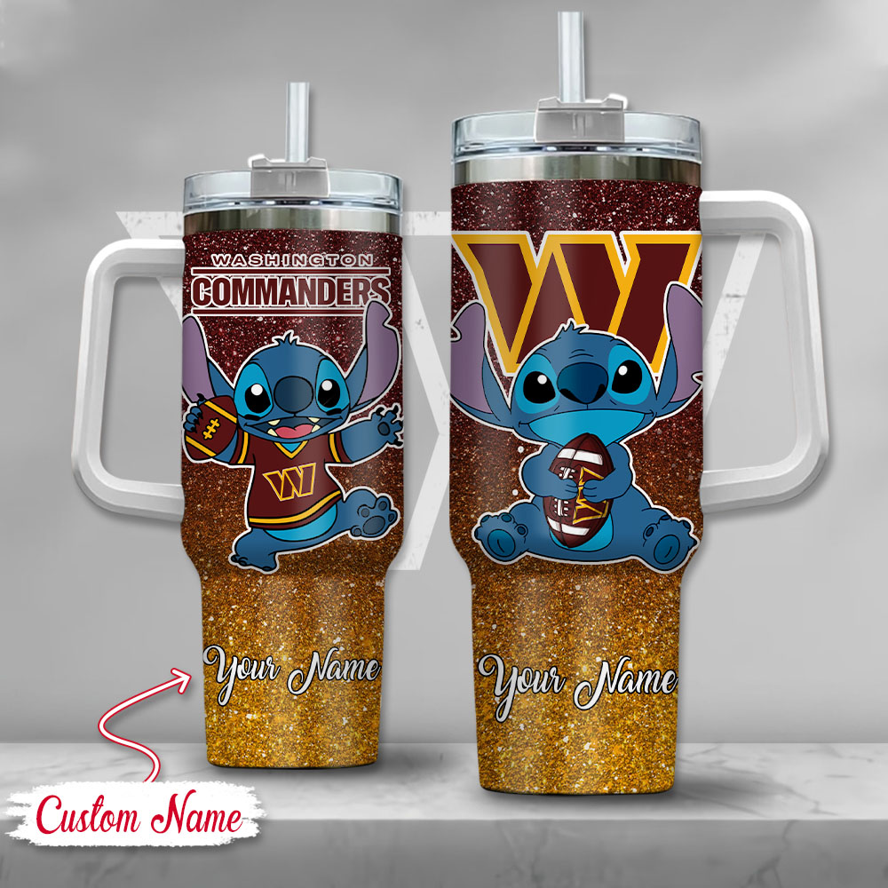 Washington Commanders NFL Custom Stanley Quencher 40oz Stainless Steel Tumbler With Handle