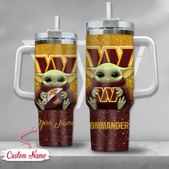 Washington Commanders NFL Custom Stanley Quencher 40oz Stainless Steel Tumbler With Handle