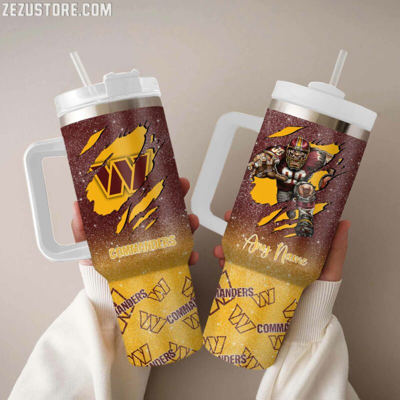 Washington Commanders NFL Custom Stanley Quencher 40oz Stainless Steel Tumbler With Handle