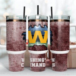 Washington Commanders NFL Custom Stanley Quencher 40oz Stainless Steel Tumbler With Handle