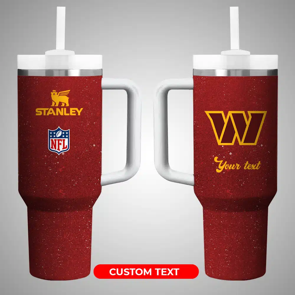 Washington Commanders NFL Custom Stanley Quencher 40oz Stainless Steel Tumbler With Handle