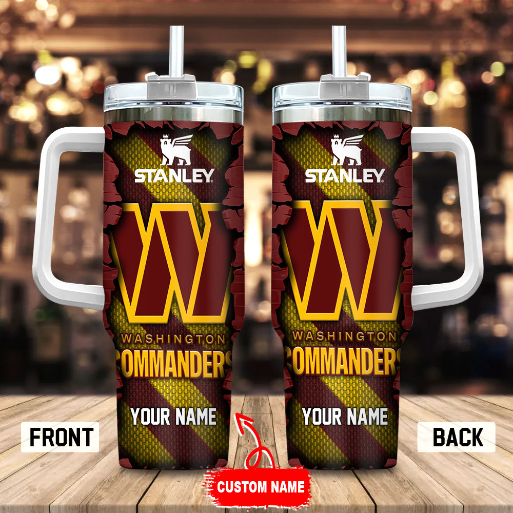 Washington Commanders NFL Custom Stanley Quencher 40oz Stainless Steel Tumbler With Handle