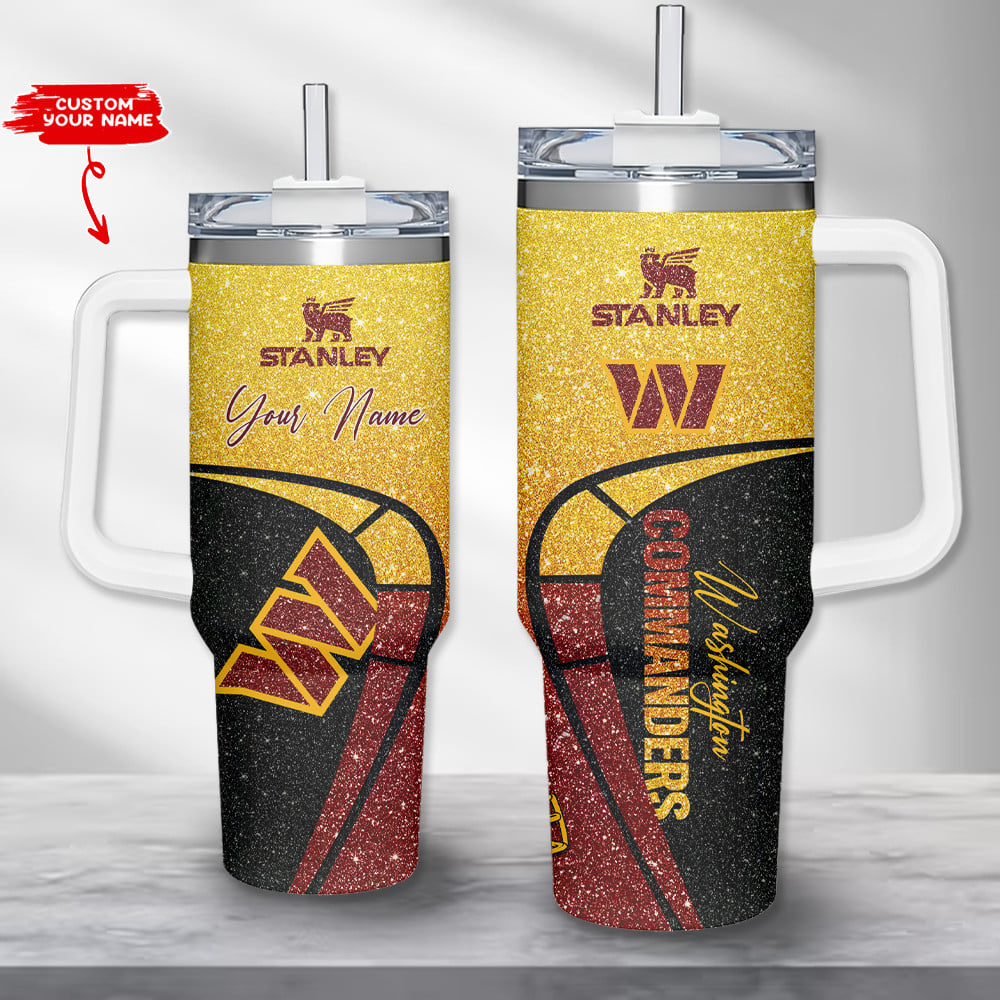 Washington Commanders NFL Custom Stanley Quencher 40oz Stainless Steel Tumbler With Handle