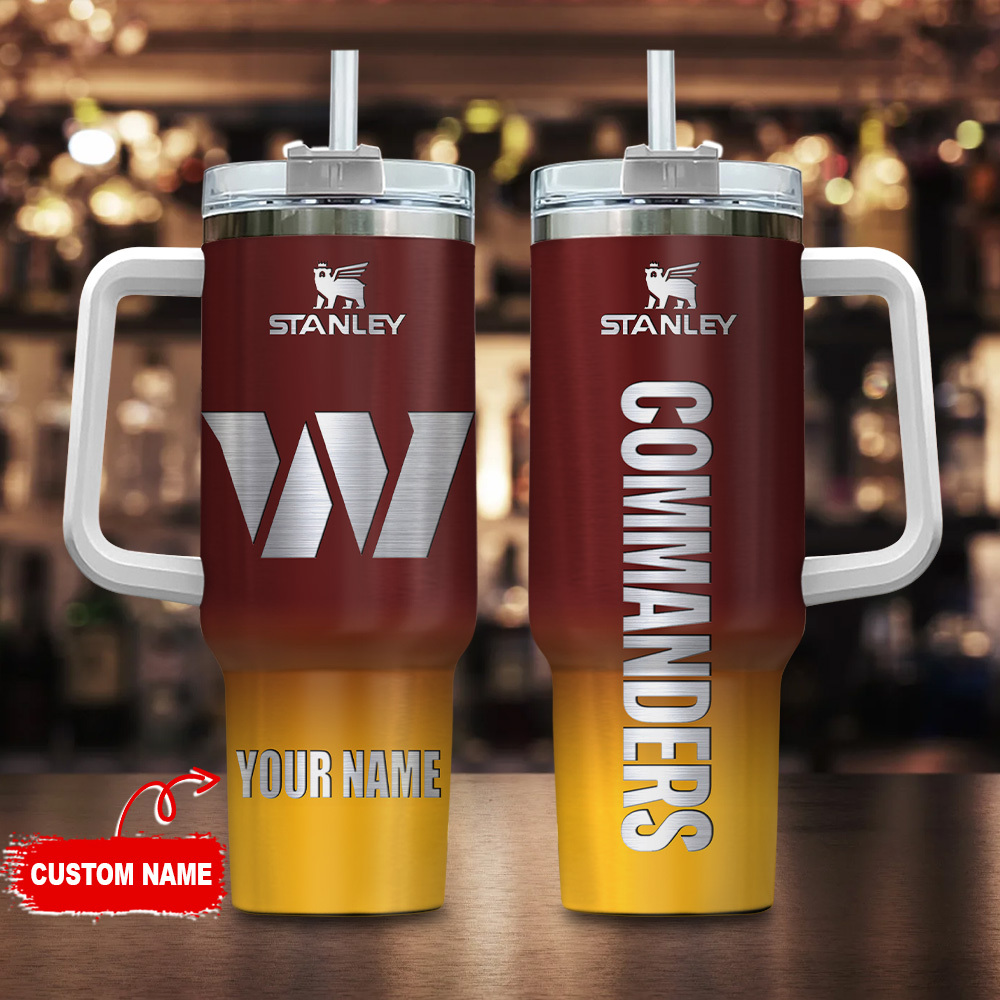Washington Commanders NFL Custom Stanley Quencher 40oz Stainless Steel Tumbler With Handle