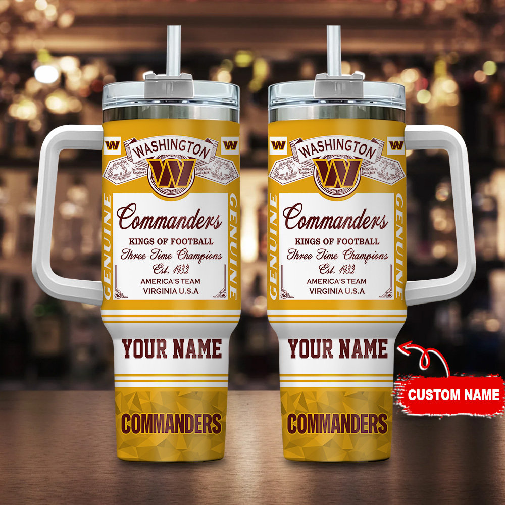 Washington Commanders NFL Custom Stanley Quencher 40oz Stainless Steel Tumbler With Handle