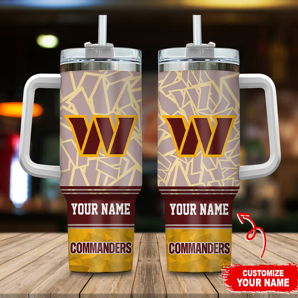 Washington Commanders NFL Custom Stanley Quencher 40oz Stainless Steel Tumbler With Handle