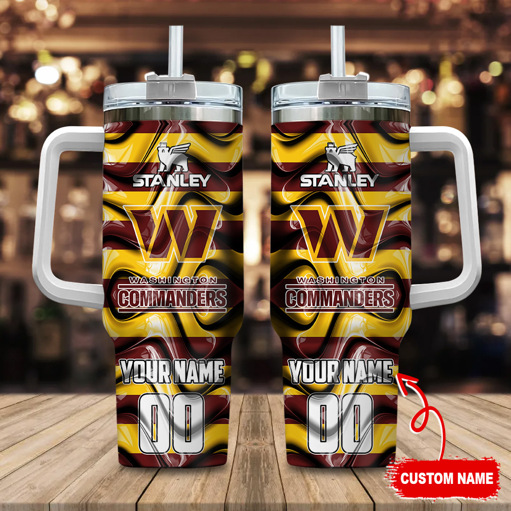 Washington Commanders NFL Custom Stanley Quencher 40oz Stainless Steel Tumbler With Handle