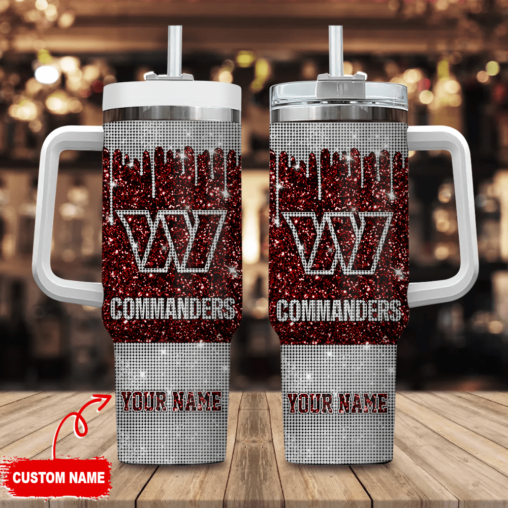 Washington Commanders NFL Custom Stanley Quencher 40oz Stainless Steel Tumbler With Handle