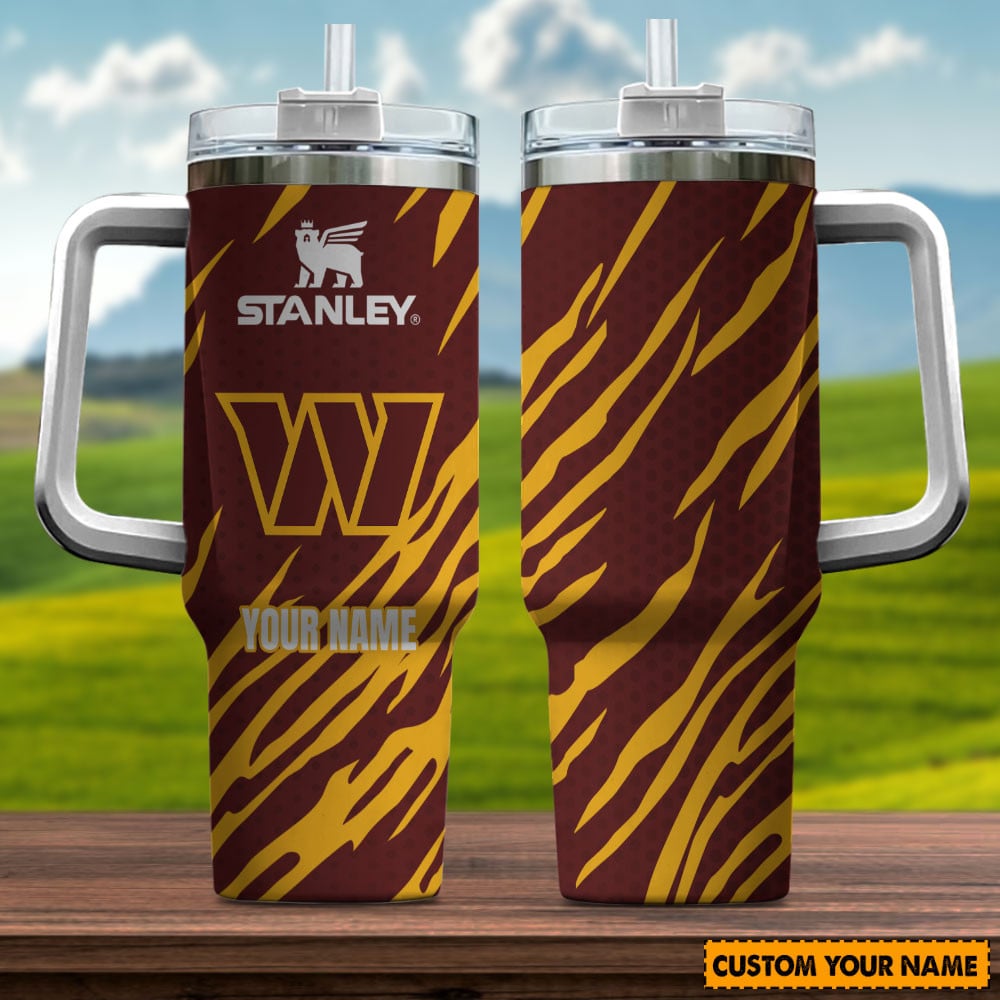 Washington Commanders NFL Custom Stanley Quencher 40oz Stainless Steel Tumbler With Handle