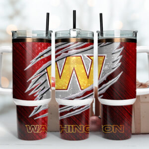 Washington Commanders NFL Custom Stanley Quencher 40oz Stainless Steel Tumbler With Handle