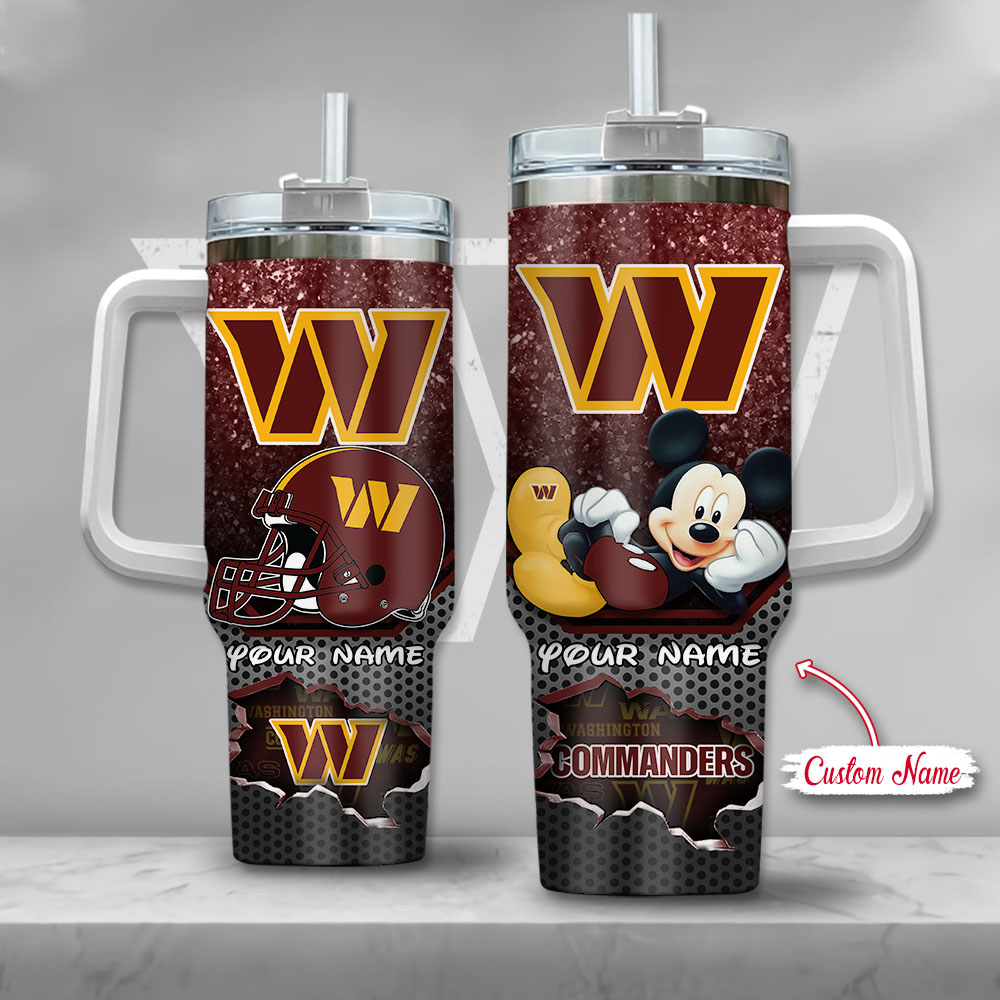 Washington Commanders NFL Custom Stanley Quencher 40oz Stainless Steel Tumbler With Handle