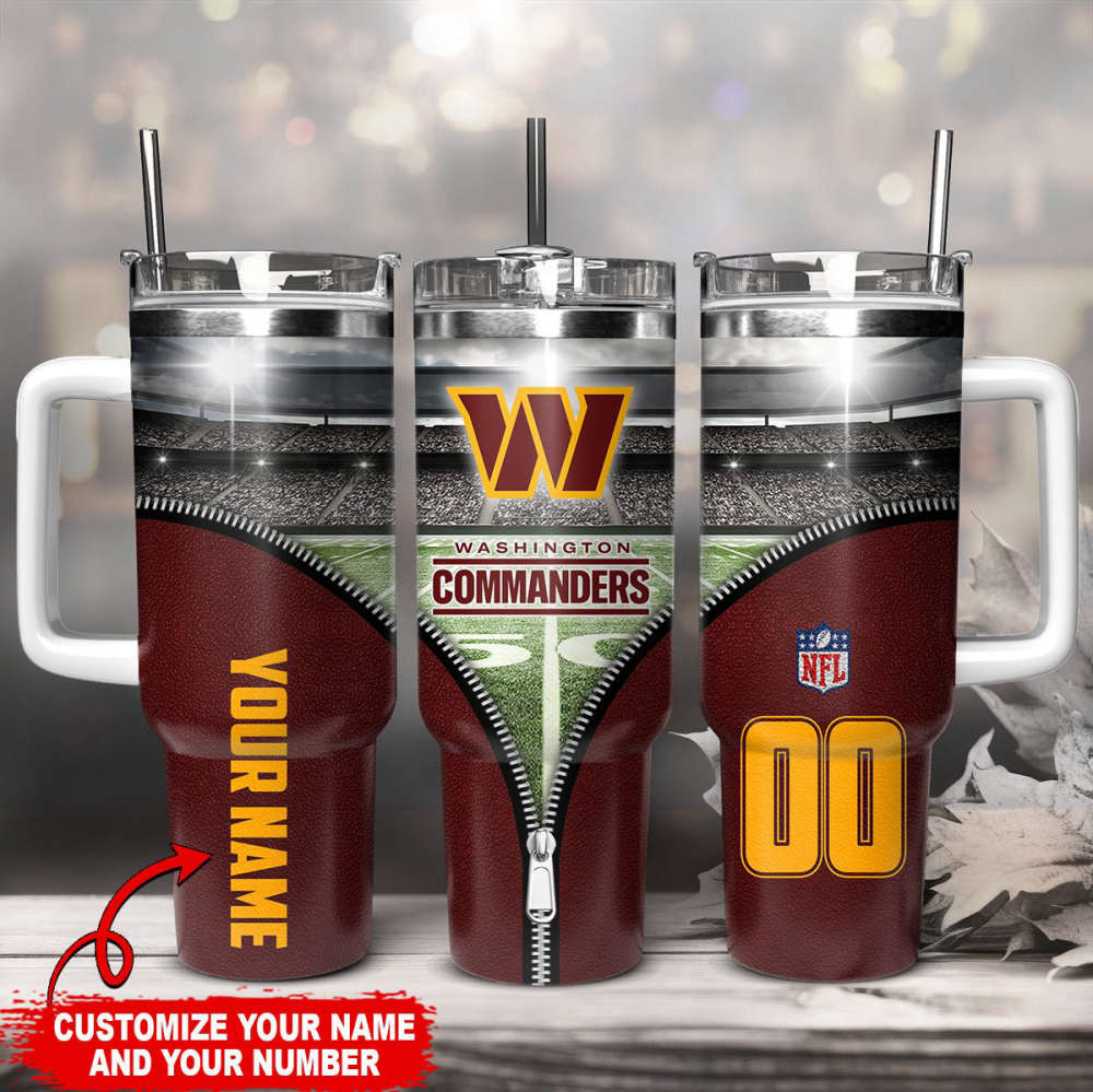 Washington Commanders NFL Custom Stanley Quencher 40oz Stainless Steel Tumbler With Handle