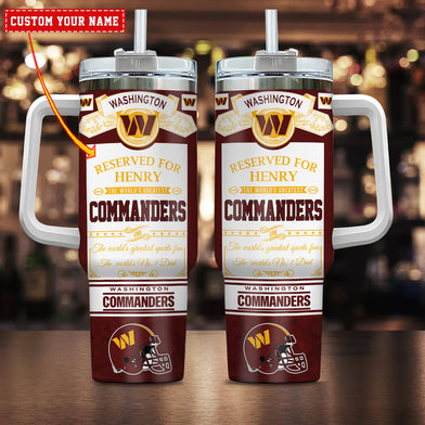 Washington Commanders NFL Custom Stanley Quencher 40oz Stainless Steel Tumbler With Handle