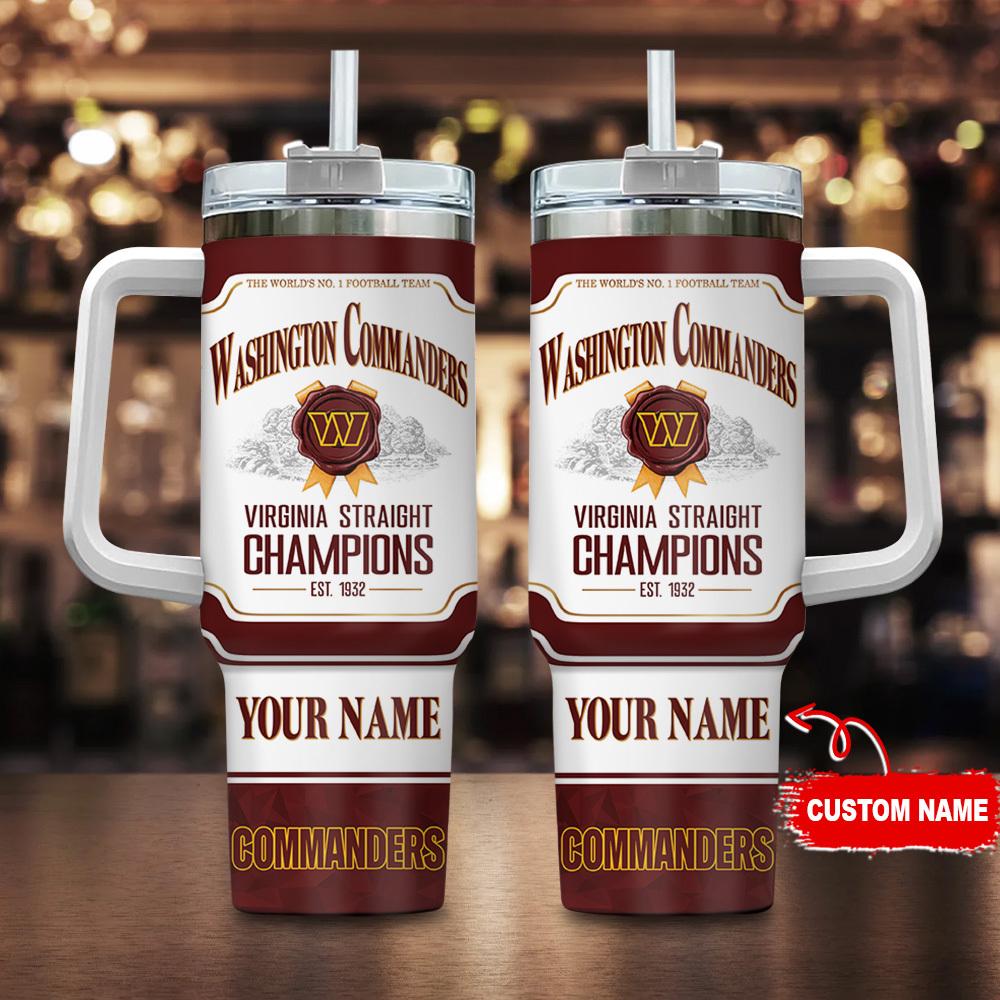 Washington Commanders NFL Jim Beam Custom Stanley Quencher 40oz Stainless Steel Tumbler With Handle