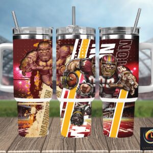 Washington Commanders NFL Mascot Custom Stanley Quencher 40oz Stainless Steel Tumbler With Handle