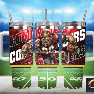 Washington Commanders NFL Mascot Custom Stanley Quencher 40oz Stainless Steel Tumbler With Handle