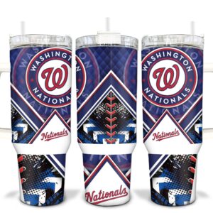 Washington Nationals MLB Custom Stanley Quencher 40oz Stainless Steel Tumbler With Handle