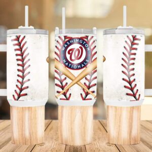 Washington Nationals MLB Custom Stanley Quencher 40oz Stainless Steel Tumbler With Handle