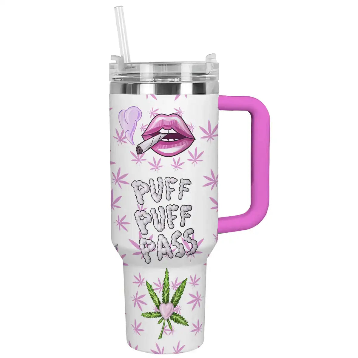 Weed Custom Stanley Quencher 40oz Stainless Steel Tumbler With Handle