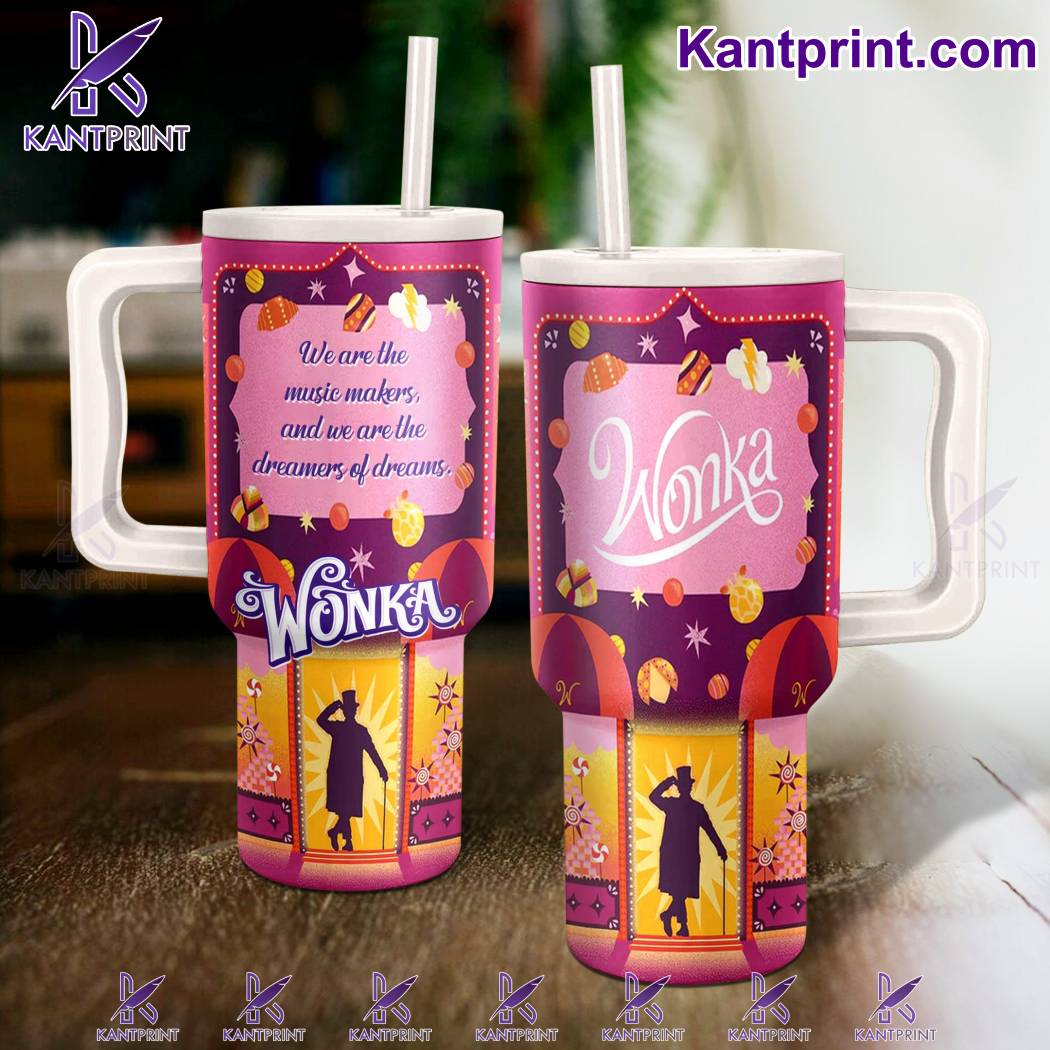 Willy Wonka Music Custom Stanley Quencher 40oz Stainless Steel Tumbler With Handle