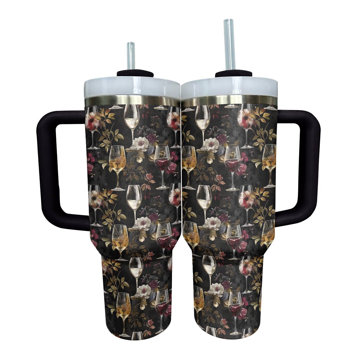 Wine Custom Stanley Quencher 40oz Stainless Steel Tumbler With Handle