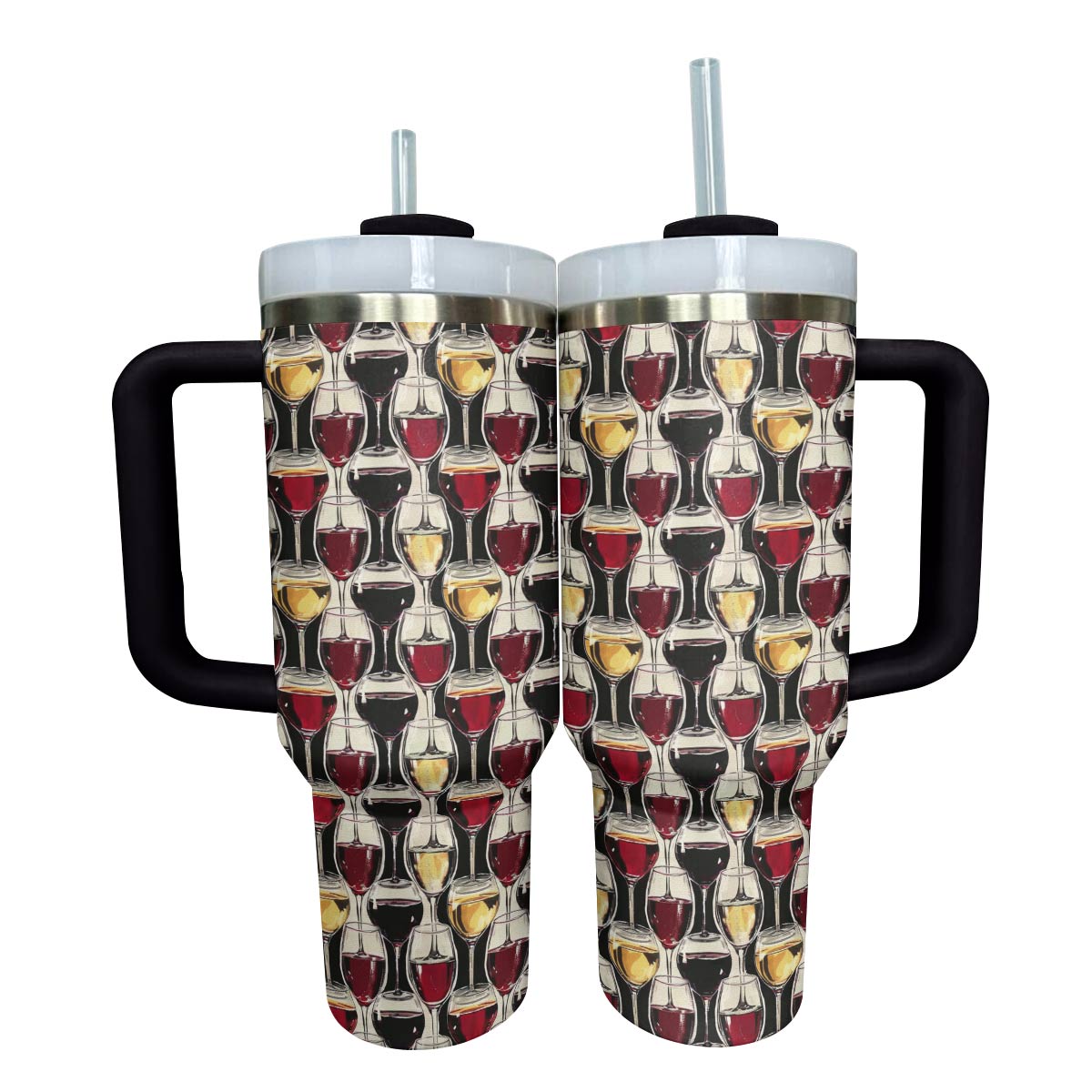 Wine Custom Stanley Quencher 40oz Stainless Steel Tumbler With Handle