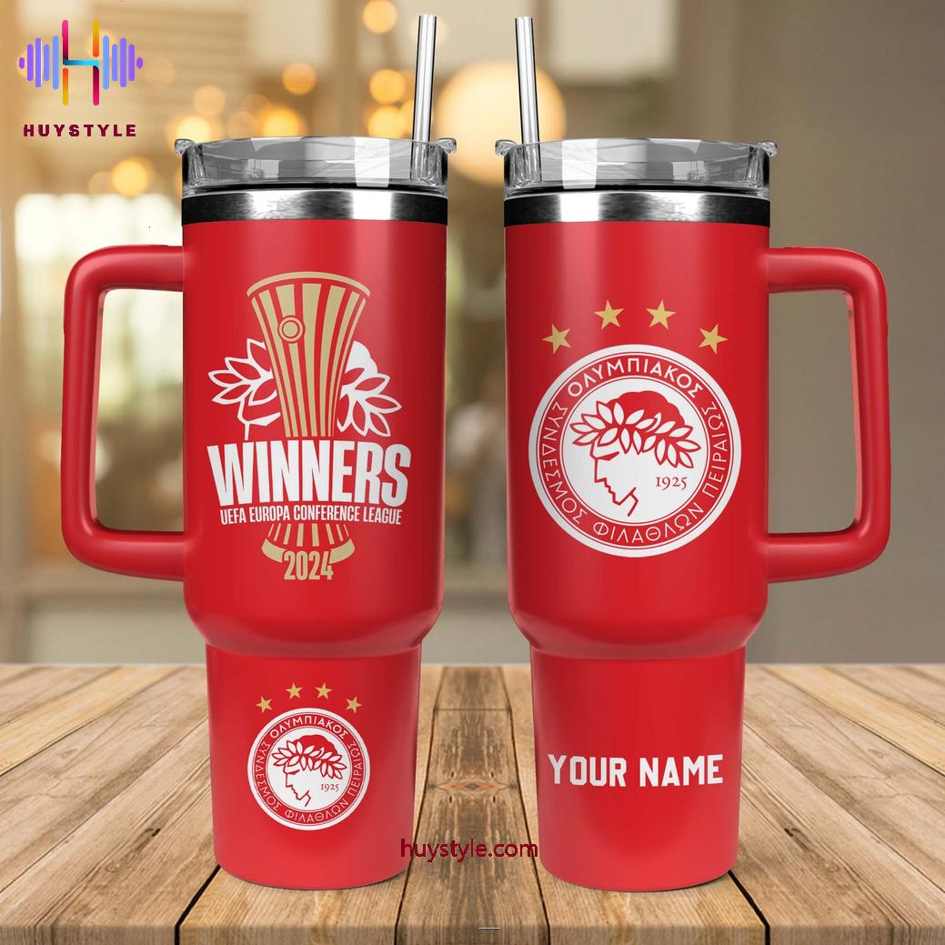 Winners UEFA Europa Conference League 2024 Custom Stanley Quencher 40oz Stainless Steel Tumbler With Handle