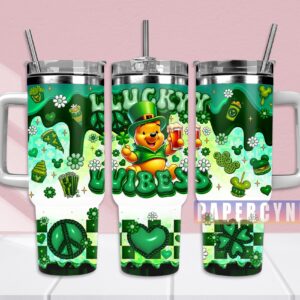 Winnie The Pooh Custom Stanley Quencher 40oz Stainless Steel Tumbler With Handle