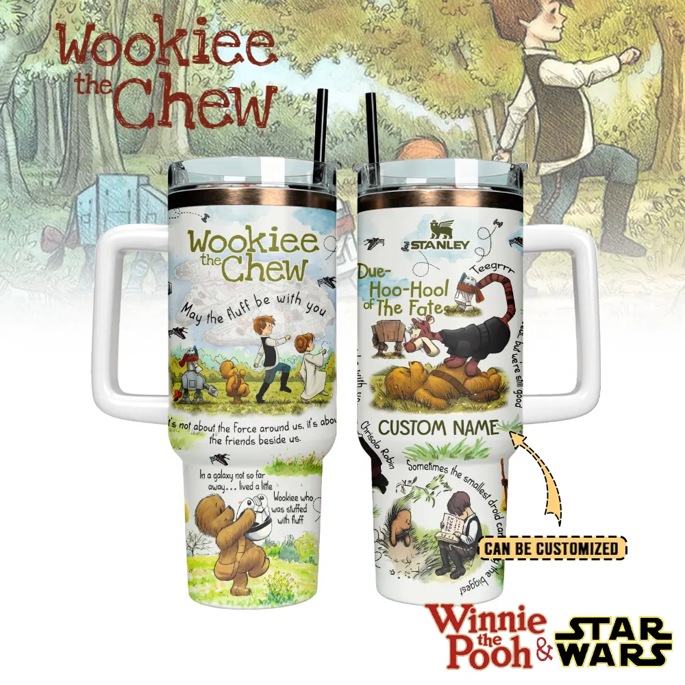 Winnie The Pooh x Star Wars Custom Stanley Quencher 40oz Stainless Steel Tumbler With Handle
